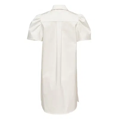 Club21 Collection Sheen Cotton Poly Stretch Bubb Dress In White