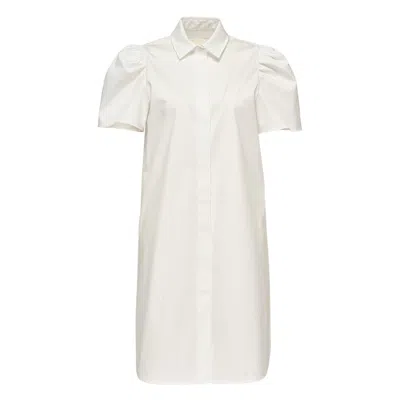Club21 Collection Sheen Cotton Poly Stretch Bubb Dress In White