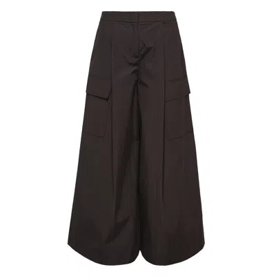 Club21 Collection Sheen Cotton Taffeta Cargo Pants In Black