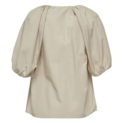 Club21 Collection Sheen Cotton Taffeta Top In Gray