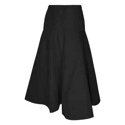 Club21 Collection Sheen Parachute Poly Long Skirt In Black