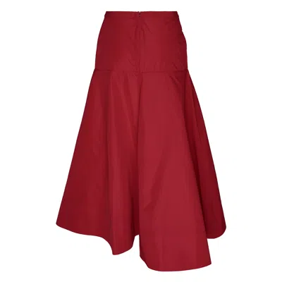 Club21 Collection Sheen Parachute Poly Long Skirt In Red