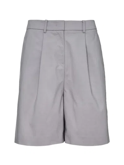 Club21 Collection Sheen Poly Tailored Knee Length Shorts In Gray