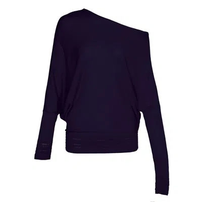Club21 Collection Silk Cashmere Slouchy Off-shoulder Sweater In Purple