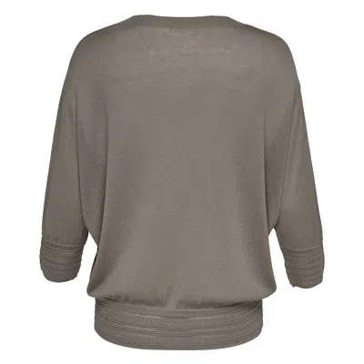 Club21 Collection Silk Cashmere Slouchy V-neck Sweater In Gray