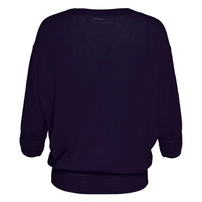 Club21 Collection Silk Cashmere Slouchy V-neck Sweater In Purple