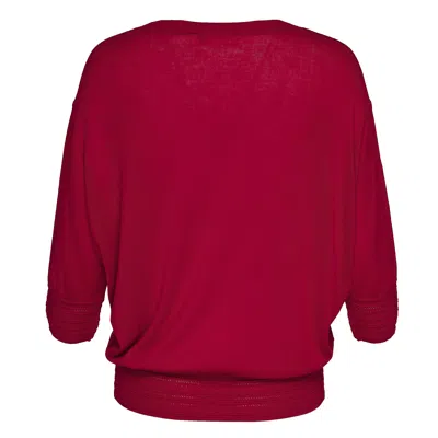 Club21 Collection Silk Cashmere Slouchy V-neck Sweater In Red