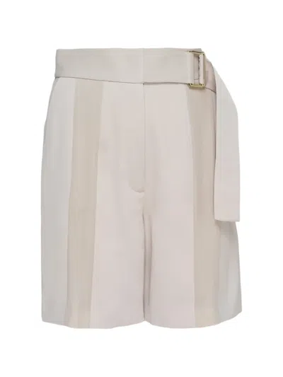 Club21 Collection Satin Back Crepe Sloane Shorts In Neutral