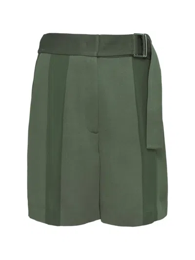 Club21 Collection Satin Back Crepe Sloane Shorts In Green