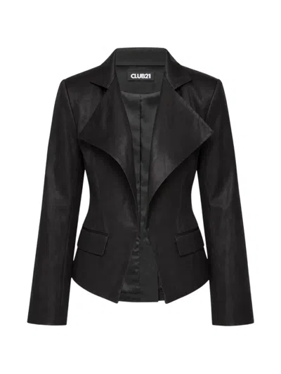 Club21 Collection Sloane Peak-lapels Jacket In Black