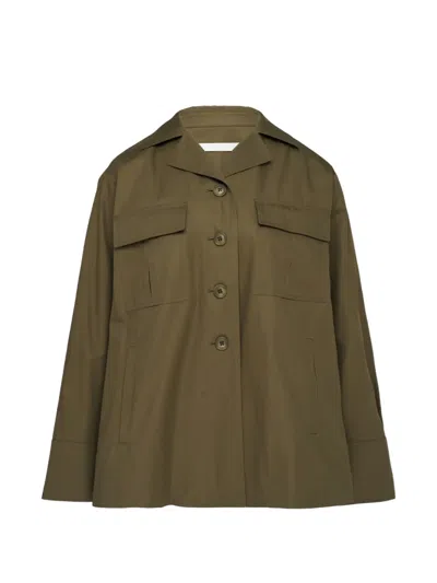 Club21 Collection Clean Modern Cotton Thea Jacket In Green