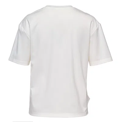 Club21 Collection Triacetate Satin Knit Frill Top In White