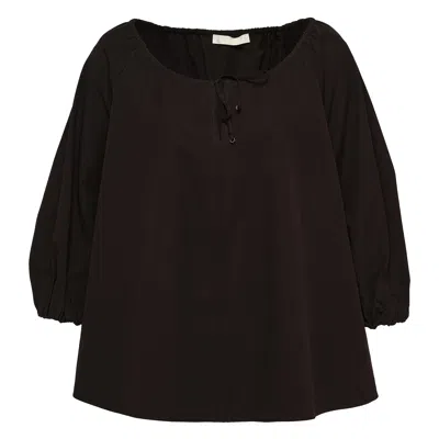 Club21 Collection Tumbled Cotton Flare Top In Black