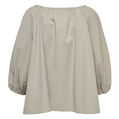 Club21 Collection Tumbled Cotton Flare Top In Gray