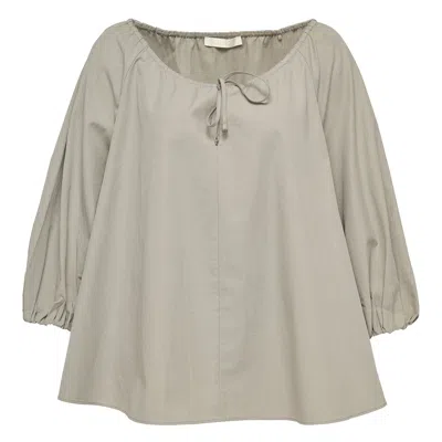 Club21 Collection Tumbled Cotton Flare Top In Gray