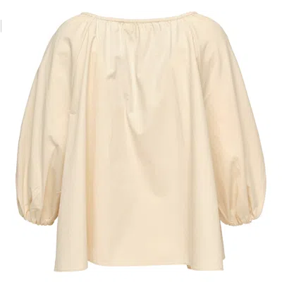 Club21 Collection Tumbled Cotton Flare Top In Neutral