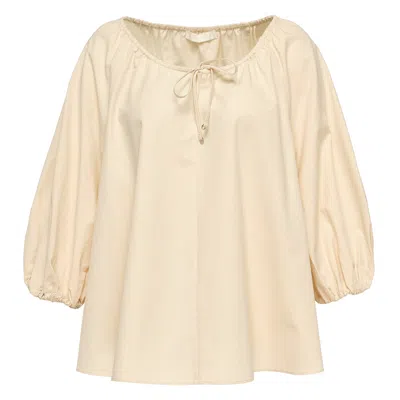 Club21 Collection Tumbled Cotton Flare Top In Neutral