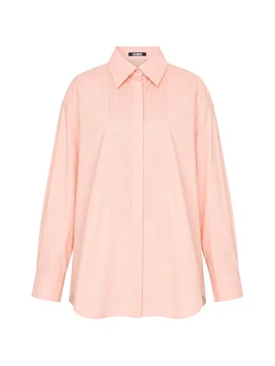 Club21 Collection Vera Pintuck-detail Shirt In Orange