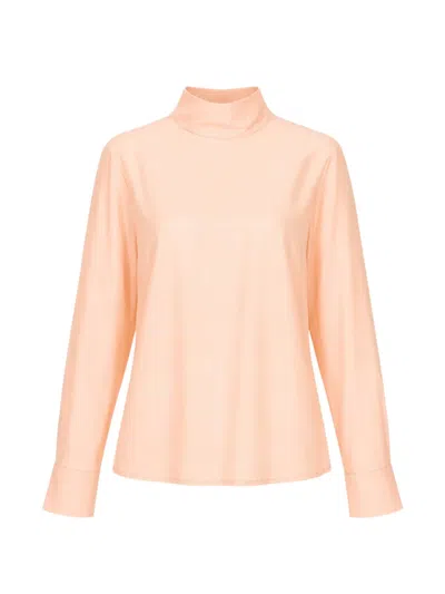 Club21 Collection Violette High-neck Shirt In Orange
