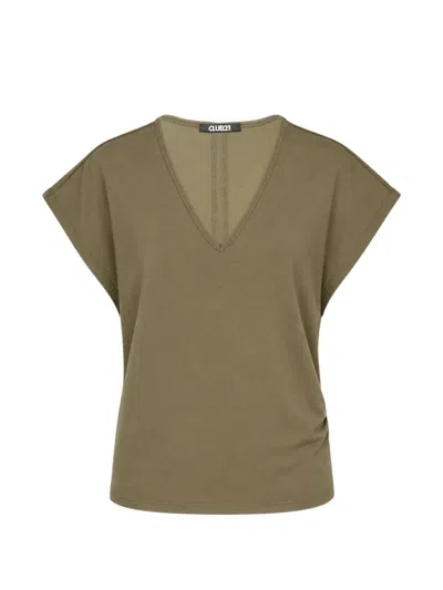 Club21 Collection V-neck T-shirt In Gray