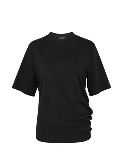 Club21 Collection Willa Mock-neck T-shirt In Brown
