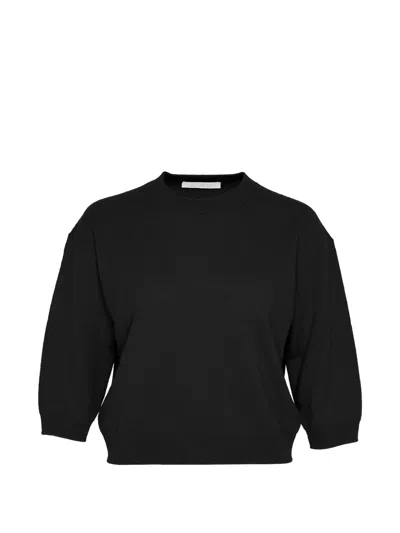Club21 Cropped Crew-neck Sweater In Black