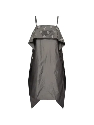 Club21 Embellished Taffeta Dress In Gray