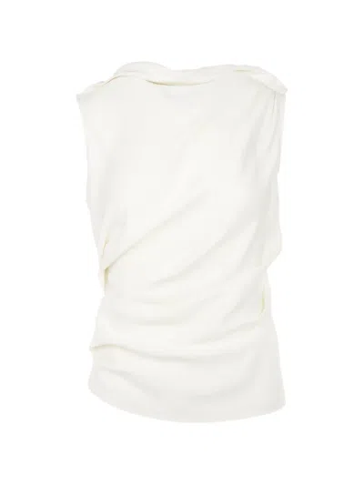 Club21 Freya Draped Sleeveless Blouse In Neutrals