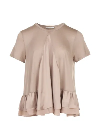 Club21 Kayla Ruffled T-shirt In Grey