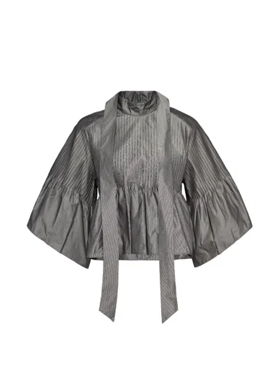 Club21 Pintuck-detail Blouse In Gray