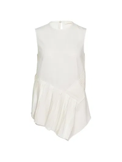 Club21 Pleated Asymmetrical Top In White