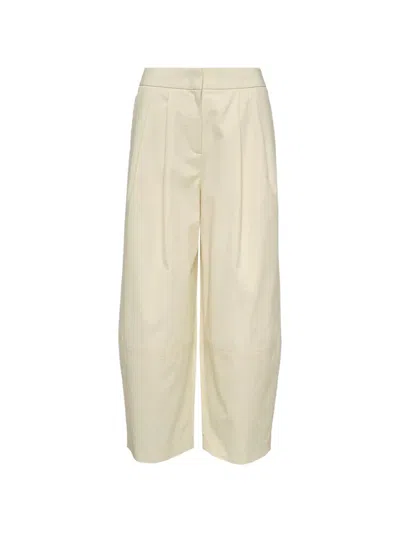 Club21 Pleated Wide-leg Trousers In White