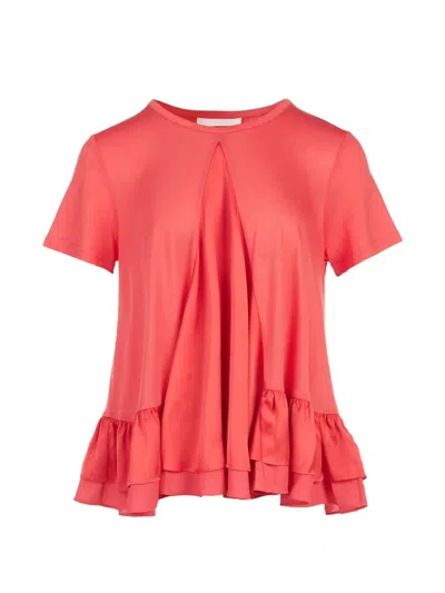Club21 Ruffled Kayla Top In Pink