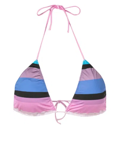 Clube Bossa Aava Striped Bikini Top In Multicolour