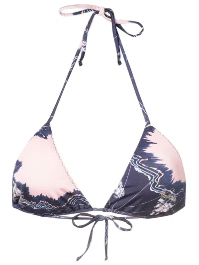 Clube Bossa Abstract-pattern Bikini-top In Blue