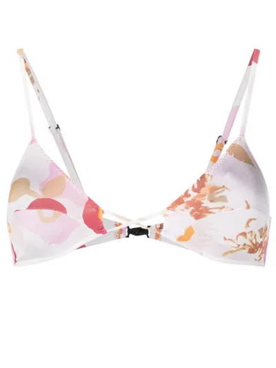 Clube Bossa Apfel Floral-print Bikini Top In Neutrals