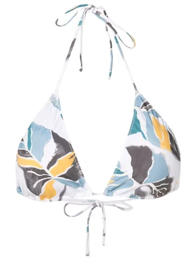 Clube Bossa Ava Leaf-print Bikini-top In Blue