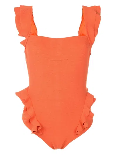 Clube Bossa Barbette Square-neck One-piece In Orange