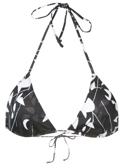 Clube Bossa Chapin Abstract-pattern Bikini-top In Black