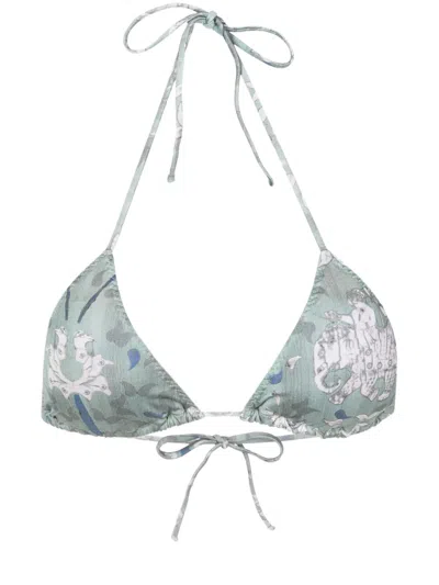 Clube Bossa Chapin Graphic-print Bikini Top In Blue
