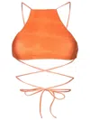 Clube Bossa Chung Wrap-tie Bikini Top In Orange