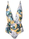Clube Bossa Clavert Floral Swimsuit In Blue