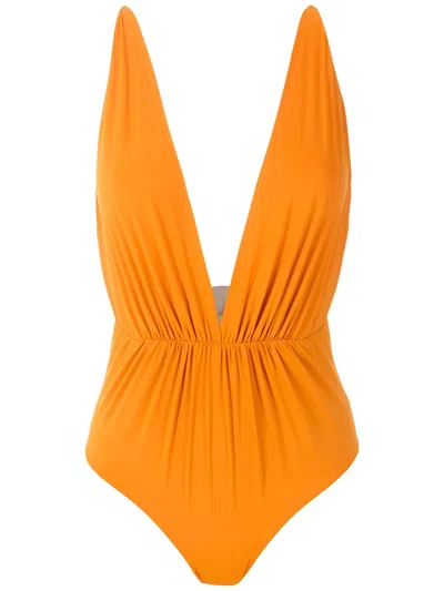Clube Bossa Clavert Plunging Neck One-piece In Orange