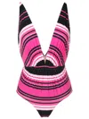 Clube Bossa Clavert Plunging Swimsuit In Multicolour