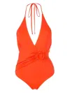 Clube Bossa Davis Ring-embellished Swimsuit In Orange