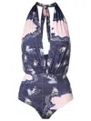 Clube Bossa Deneuve Graphic-print Swimsuit In Blue