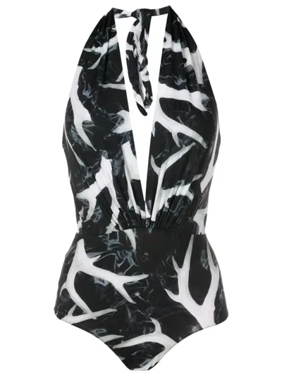 Clube Bossa Deneuve Halterneck Swimsuit In Black