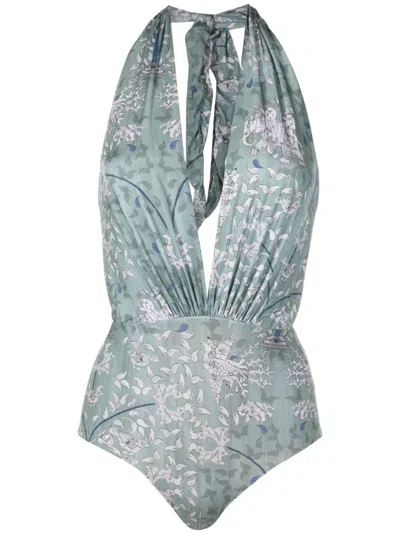 Clube Bossa Deneuve Halterneck Swimsuit In Blue