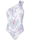 Clube Bossa Draper One-shoulder Swimsuit In Blue