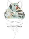Clube Bossa Floral Bikini Top In Green